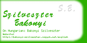 szilveszter bakonyi business card